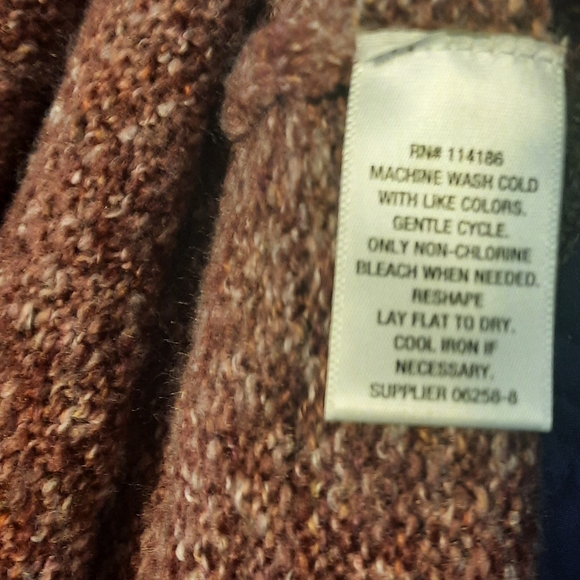 Liz Claiborne Women’s Long Sleeve Open Front Cardigan Sweater Burgundy Passion L - Picture 5 of 6